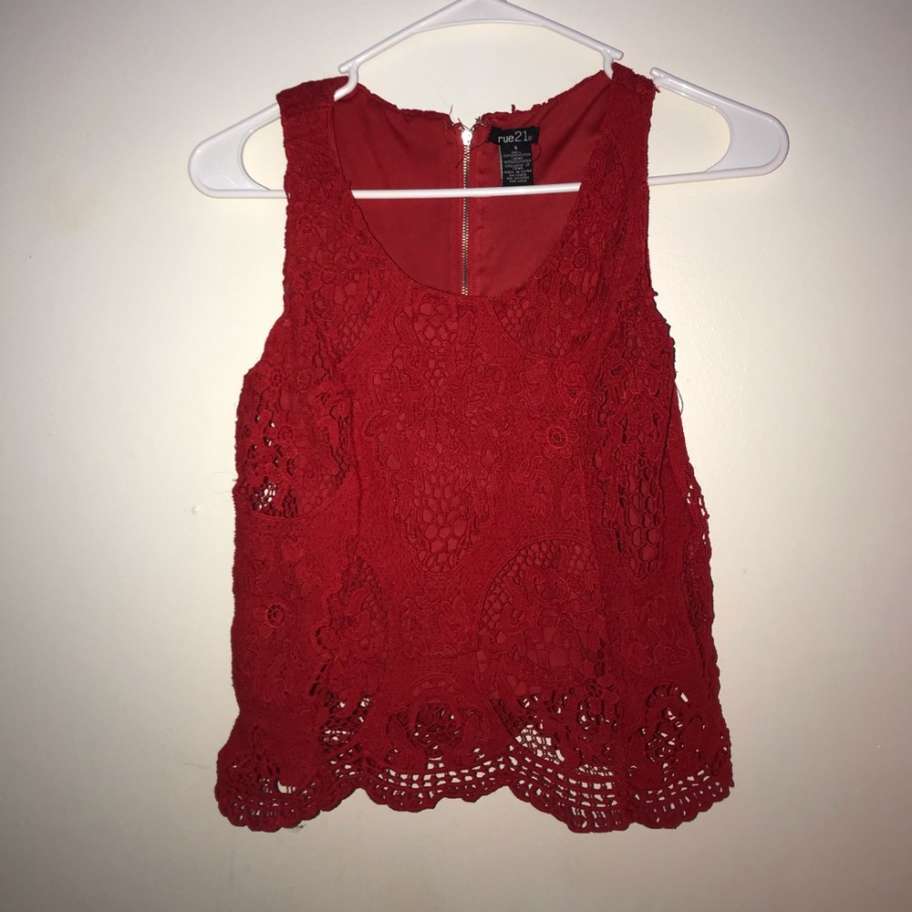 Rue21 Red Zip Up Top